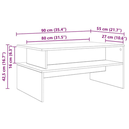Coffee Table Black Oak 90 x 55 x 42.5 cm Engineered Wood