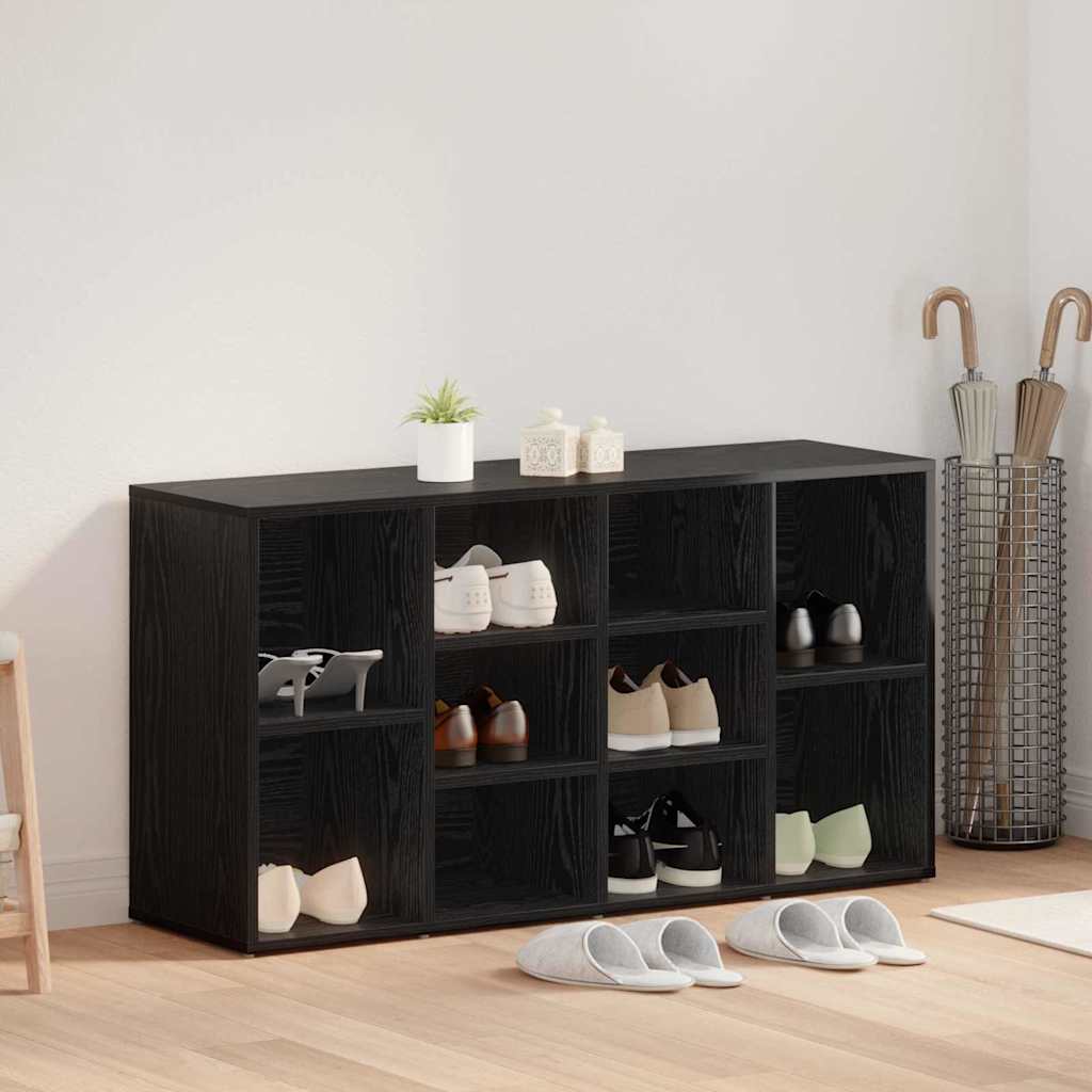 Shoe Bench Black Oak 103 x 30 x 54.5 cm Engineered Wood