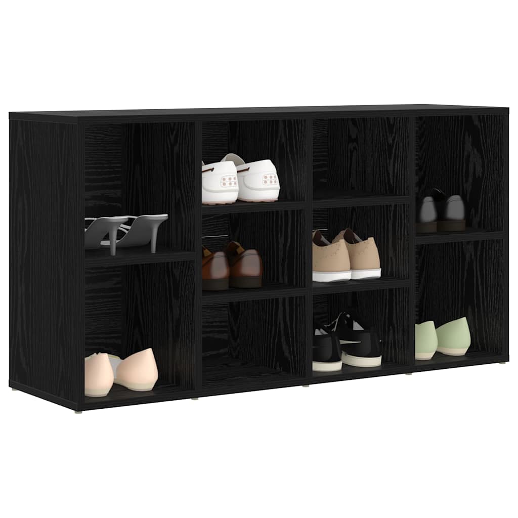 Shoe Bench 103 x 30 x 54.5 cm Engineered Wood Black Oak
