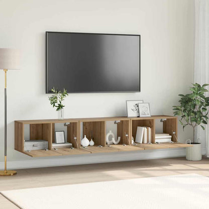 TV Cabinet Set 3 pcs Brown Engineered Wood