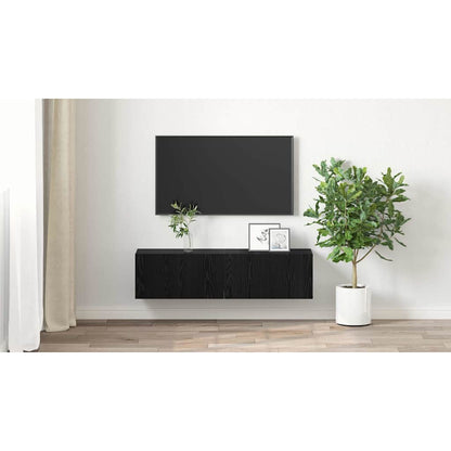 TV Cabinet Set 2 pcs Black 60 x 30 x 30 cm Engineered Wood