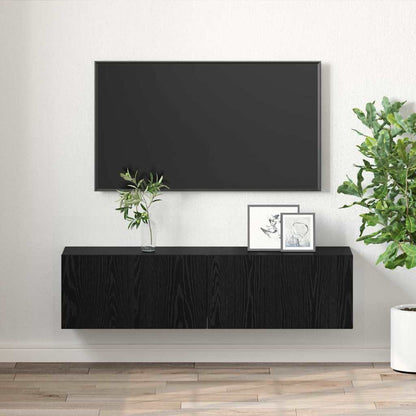TV Cabinet Set 2 pcs Black 60 x 30 x 30 cm Engineered Wood