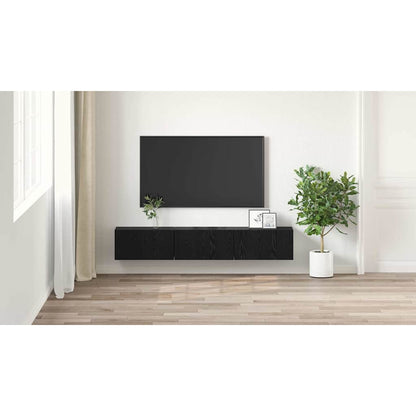 TV Cabinet Set 3 pcs Black 60 x 30 x 30 cm Engineered Wood