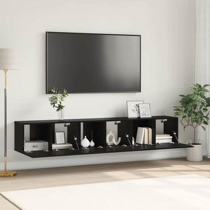 TV Cabinet Set 3 pcs Black 60 x 30 x 30 cm Engineered Wood