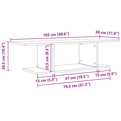 TV Cabinet Set Brown 103 x 30 x 26.5 cm Engineered Wood