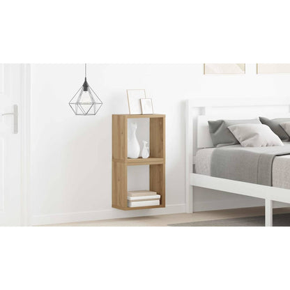 Wall Shelves with Shelf 2 pcs Artisan Oak Engineered Wood
