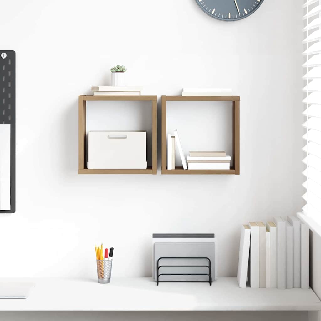 Wall Shelves with Shelf 2 pcs Artisan Oak Engineered Wood