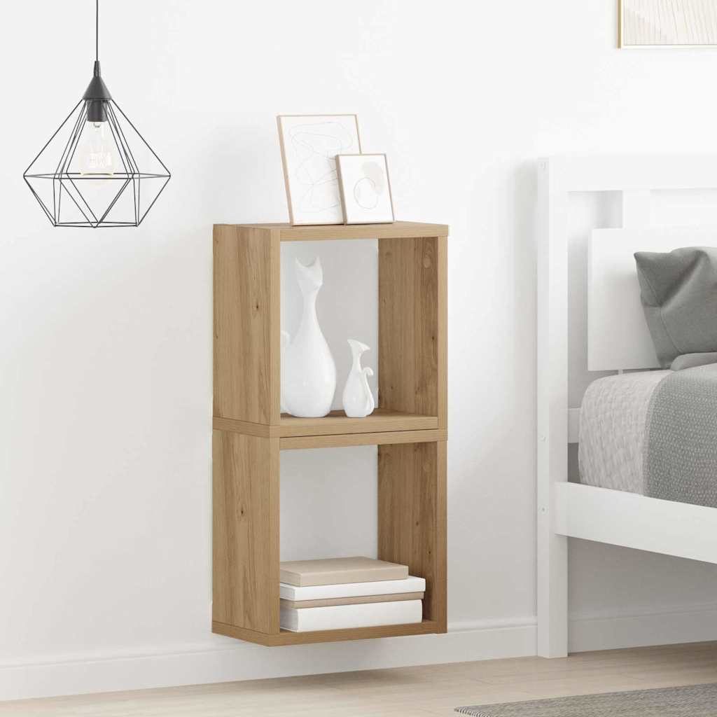 Wall Shelves with Shelf 2 pcs Artisan Oak Engineered Wood