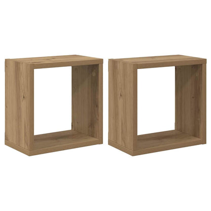 Wall Shelves with Shelf 2 pcs Artisan Oak Engineered Wood