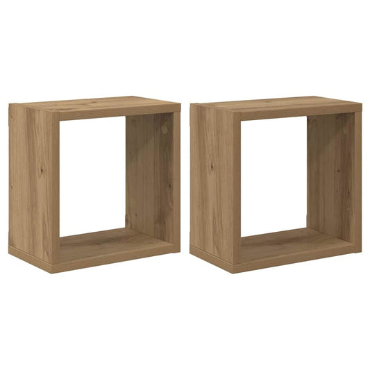 Wall Shelves with Shelf 2 pcs Artisan Oak Engineered Wood