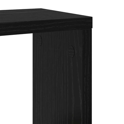 Wall Shelves with Shelf 2 pcs Black Oak Engineered Wood