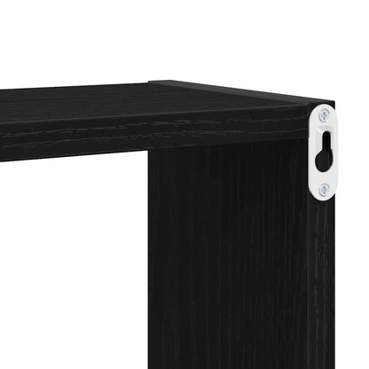 Wall Shelves Wall-Mounted 4 pcs Black Oak Engineered Wood