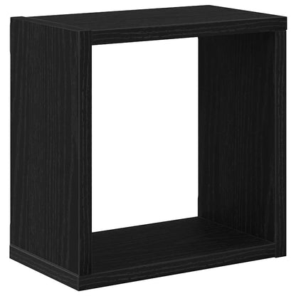 Wall Shelves with Shelf 4 pcs Black Oak Engineered Wood