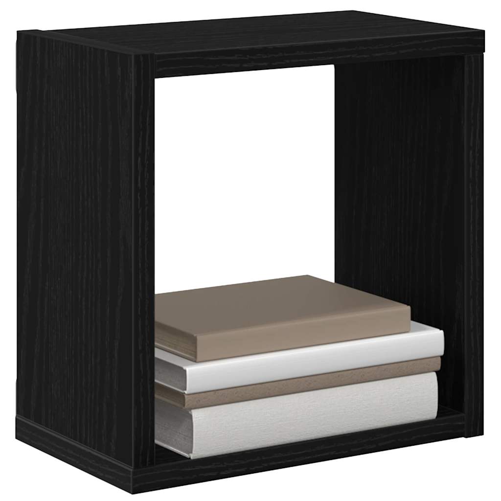 Wall Shelves Wall-Mounted 4 pcs Black Oak Engineered Wood