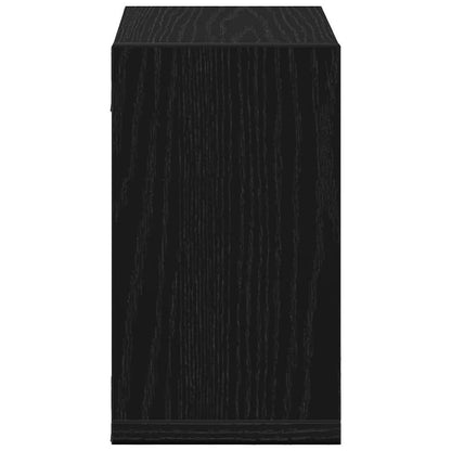 Wall Shelves with Shelf 4 pcs Black Oak Engineered Wood