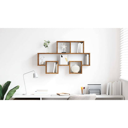Wall Shelf with Shelf Old wood 82 x 15 x 51 cm Engineered wood