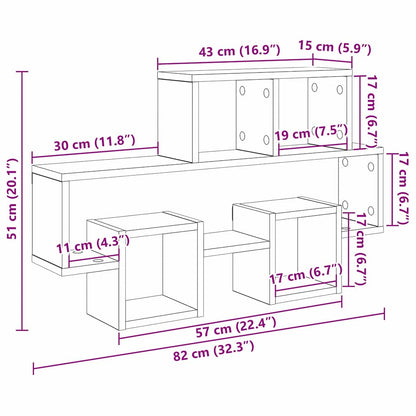 Wall Shelf Wall-Mounted Artisan oak 82 x 15 x 51 cm