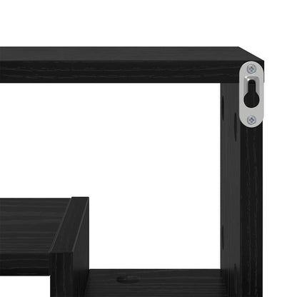 Wall Shelf with Shelf Black oak 82 x 15 x 51 cm Engineered wood