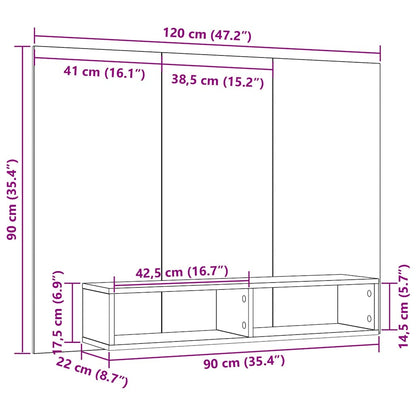 TV Cabinet Set Old Wood 120 x 23.5 x 90 cm Engineered Wood