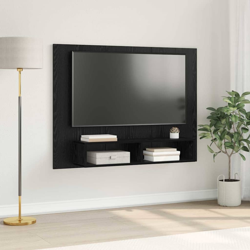 TV Cabinet Set 120 x 23.5 x 90 cm Black Oak Engineered Wood