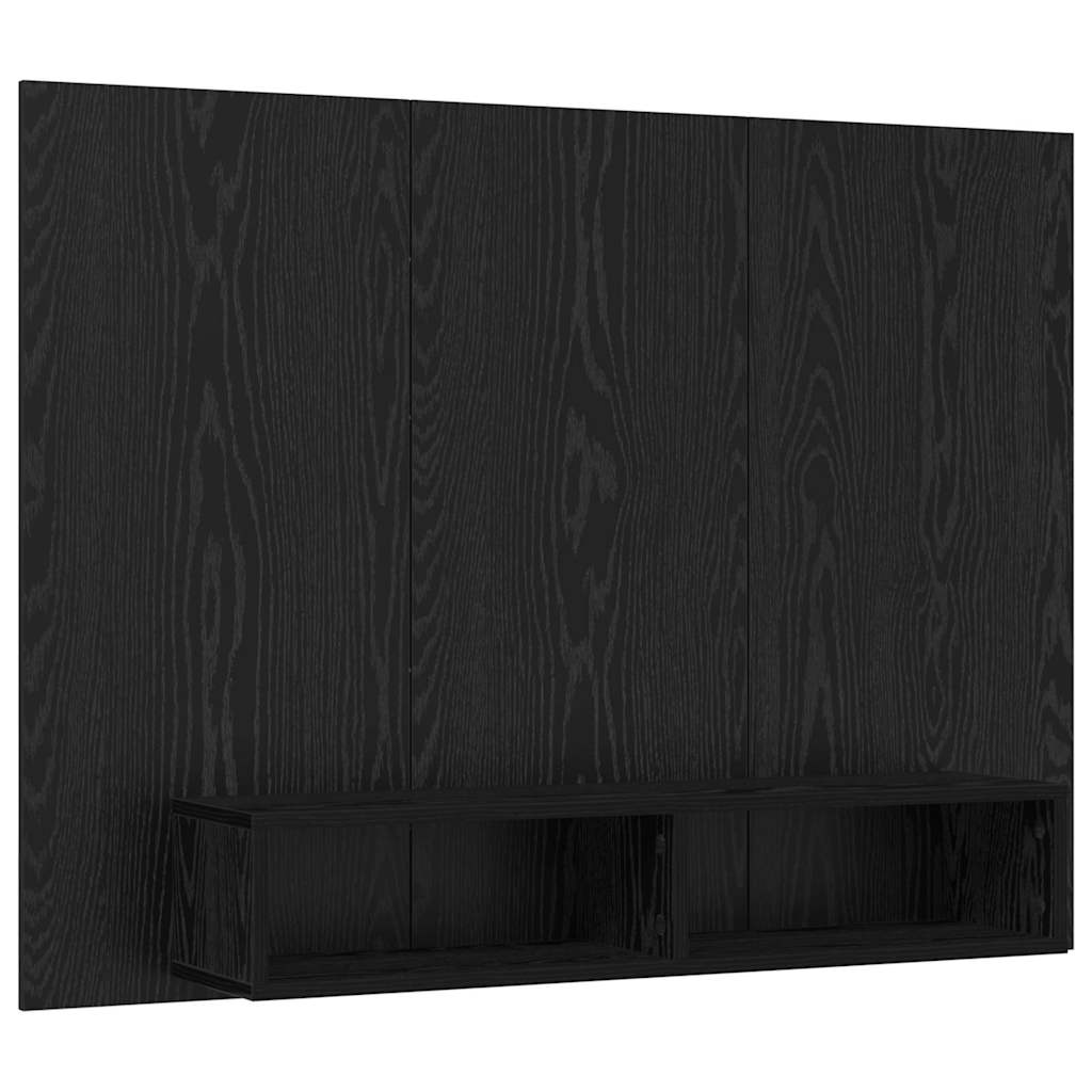 TV Cabinet Set 120 x 23.5 x 90 cm Black Oak Engineered Wood