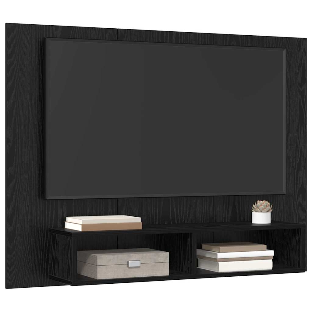 TV Cabinet Set 120 x 23.5 x 90 cm Black Oak Engineered Wood