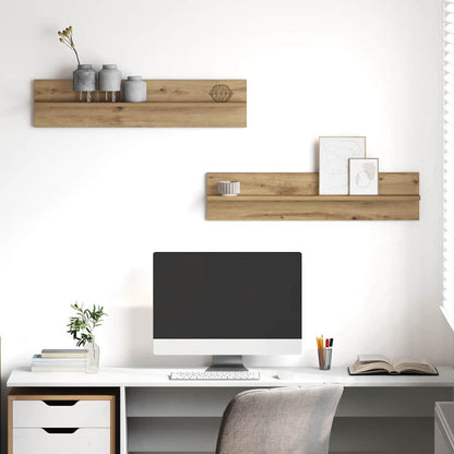 Wall Shelf 2 pcs Artisan Oak 80 x 11.5 x 18 cm Engineered Wood