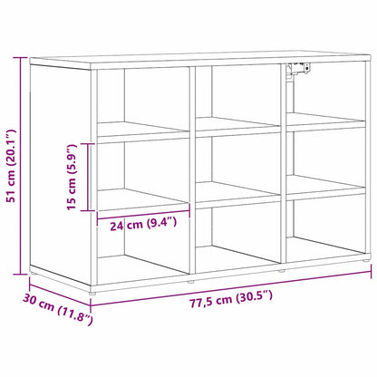 Shoe Cabinet 77.5 x 30 x 51 cm Engineered Wood Artisan Oak