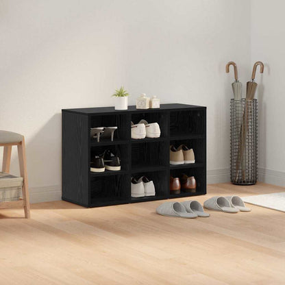 Shoe Cabinet Black Oak 77.5 x 30 x 51 cm Engineered Wood
