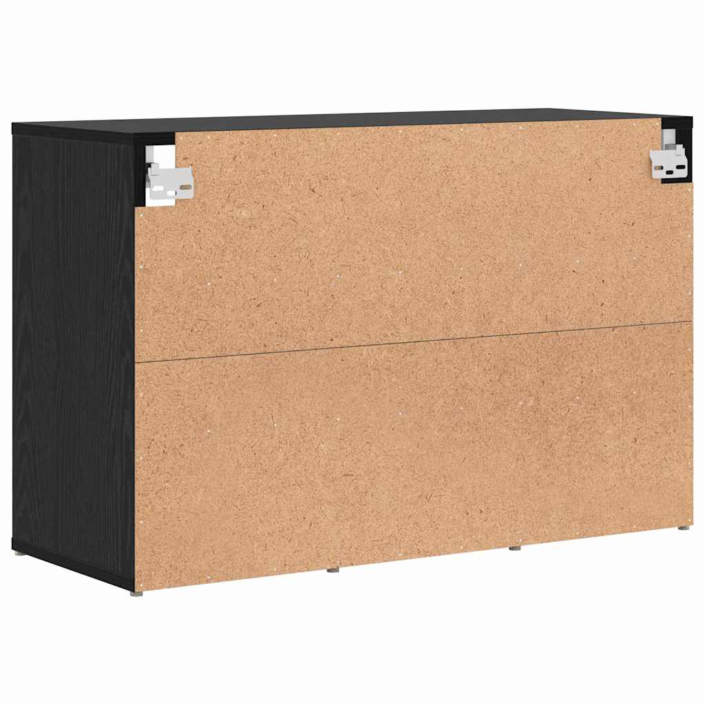 Shoe Cabinet Black Oak 77.5 x 30 x 51 cm Engineered Wood