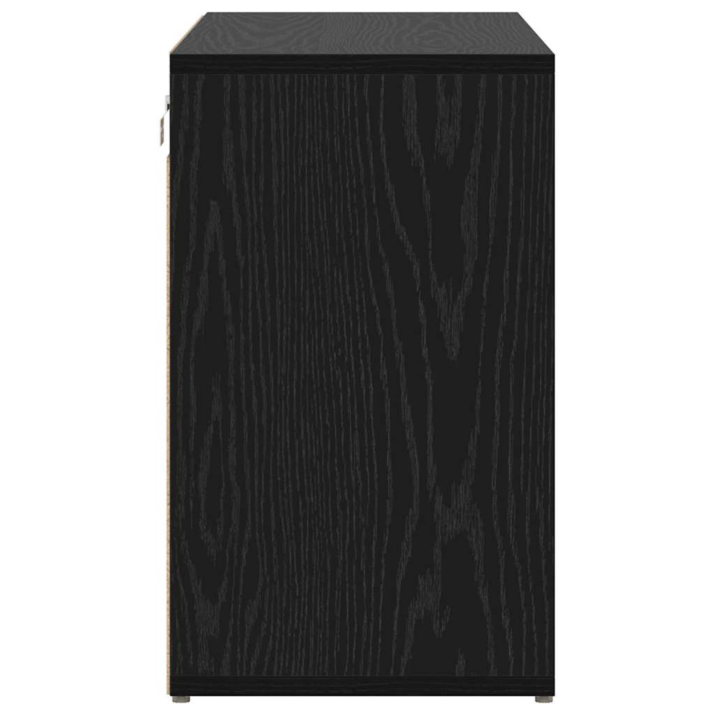 Shoe Cabinet Black Oak 77.5 x 30 x 51 cm Engineered Wood