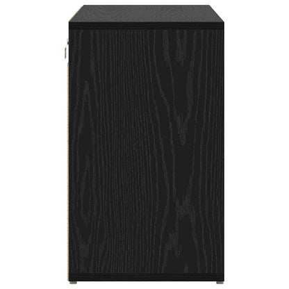 Shoe Cabinet Black Oak 77.5 x 30 x 51 cm Engineered Wood
