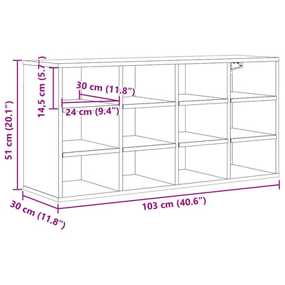 Shoe Cabinet 103 x 30 x 51 cm Engineered Wood Artisan Oak
