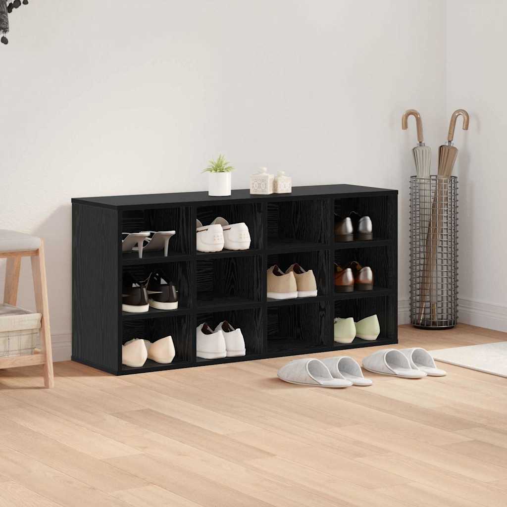Shoe Cabinet Black Oak 103 x 30 x 51 cm Engineered Wood