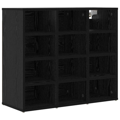 Shoe Cabinet Black Oak 77.5 x 30 x 67 cm Engineered Wood