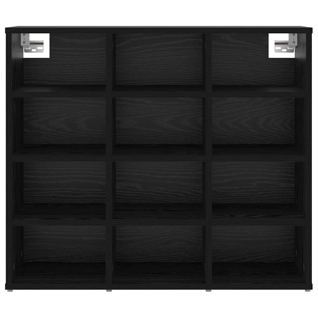 Shoe Cabinet Black Oak 77.5 x 30 x 67 cm Engineered Wood
