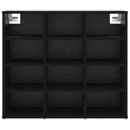 Shoe Cabinet Black Oak 77.5 x 30 x 67 cm Engineered Wood