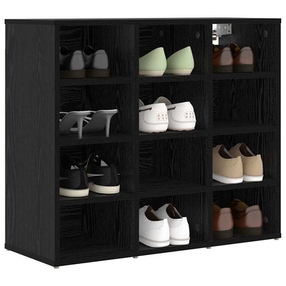 Shoe Cabinet Black Oak 77.5 x 30 x 67 cm Engineered Wood