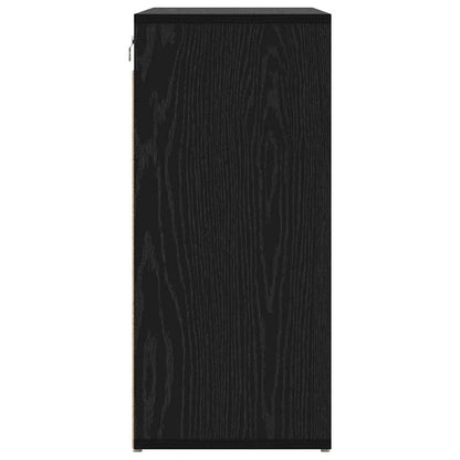Shoe Cabinet Black Oak 77.5 x 30 x 67 cm Engineered Wood
