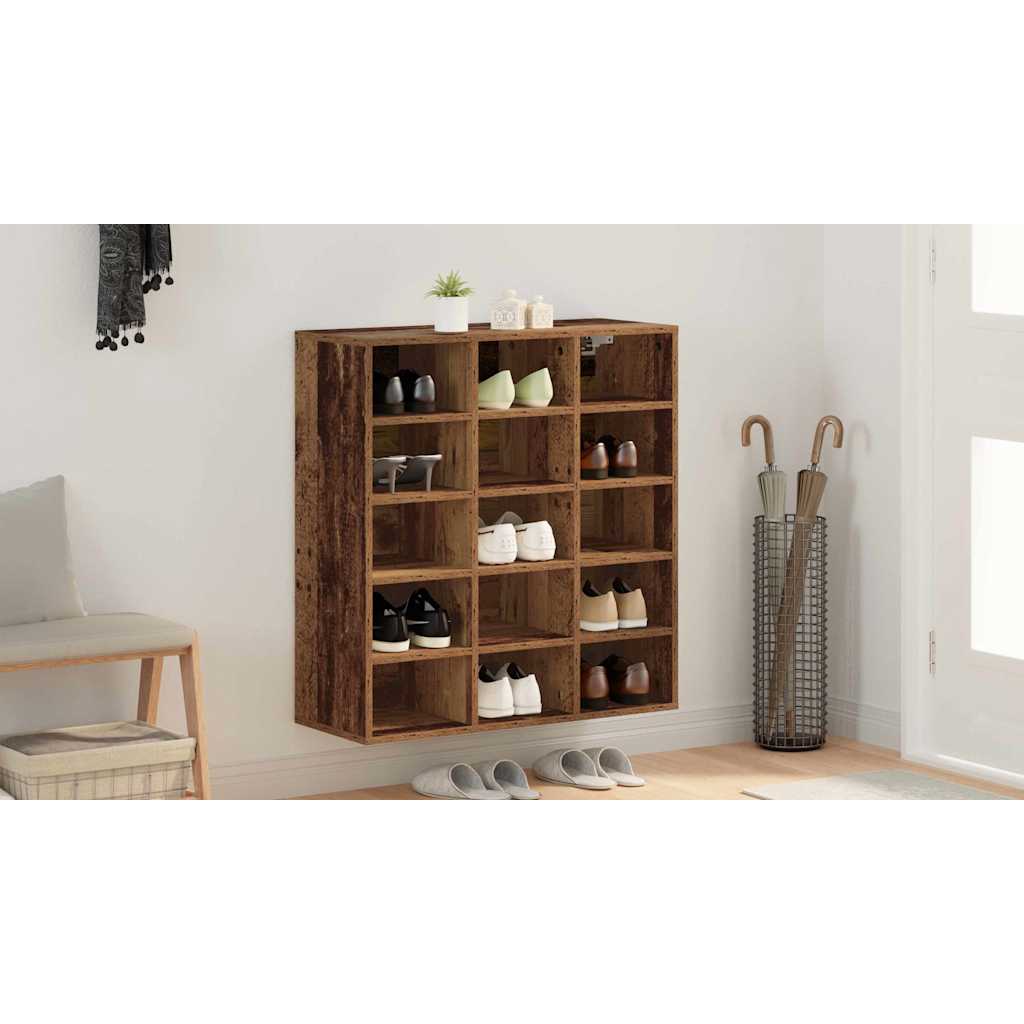 Shoe Cabinet Old Wood 77.5 x 30 x 83.5 cm Engineered Wood