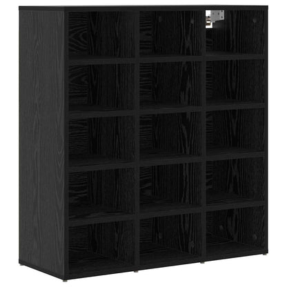 Shoe Cabinet Black Oak 77.5 x 30 x 83.5 cm Engineered Wood