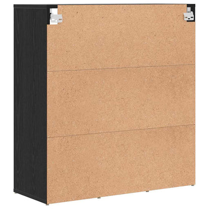 Shoe Cabinet Black Oak 77.5 x 30 x 83.5 cm Engineered Wood