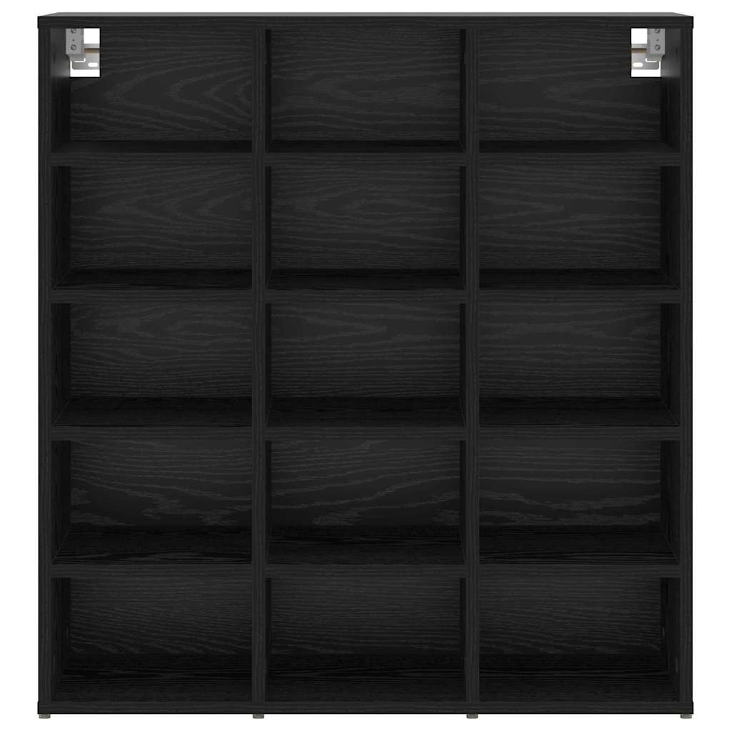 Shoe Cabinet Black Oak 77.5 x 30 x 83.5 cm Engineered Wood