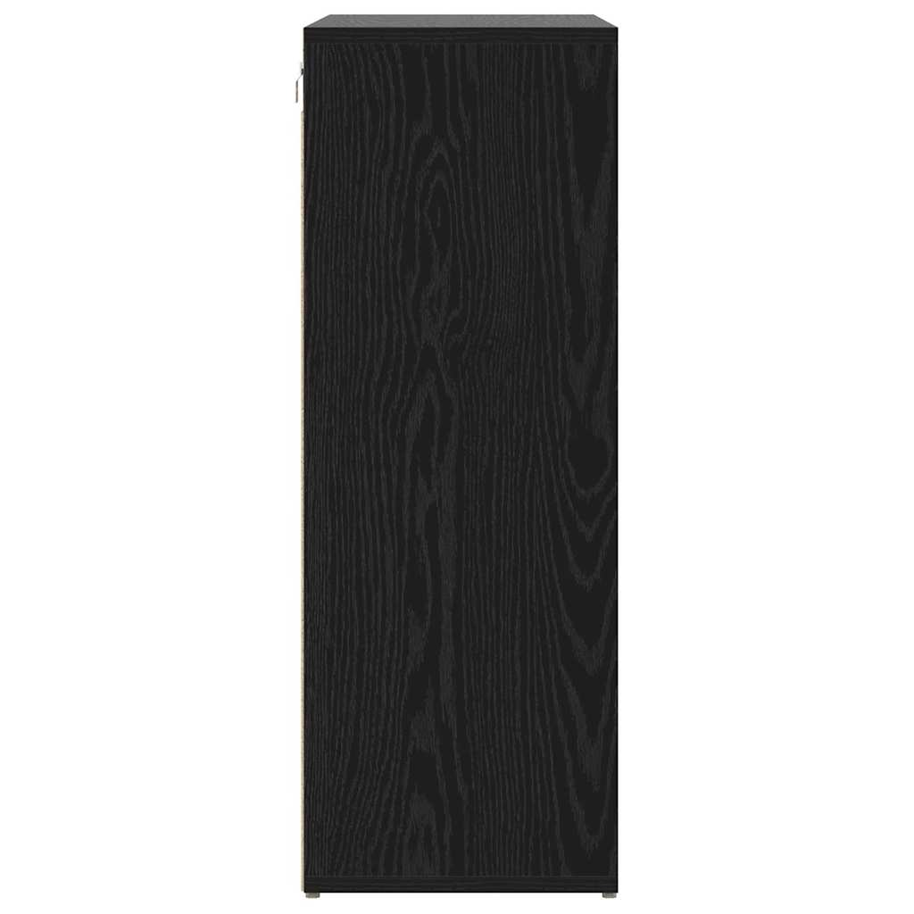 Shoe Cabinet Black Oak 77.5 x 30 x 83.5 cm Engineered Wood