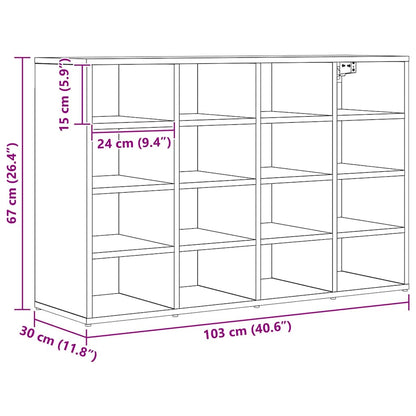 Shoe Cabinet 103 x 30 x 67 cm Engineered Wood Artisan Oak