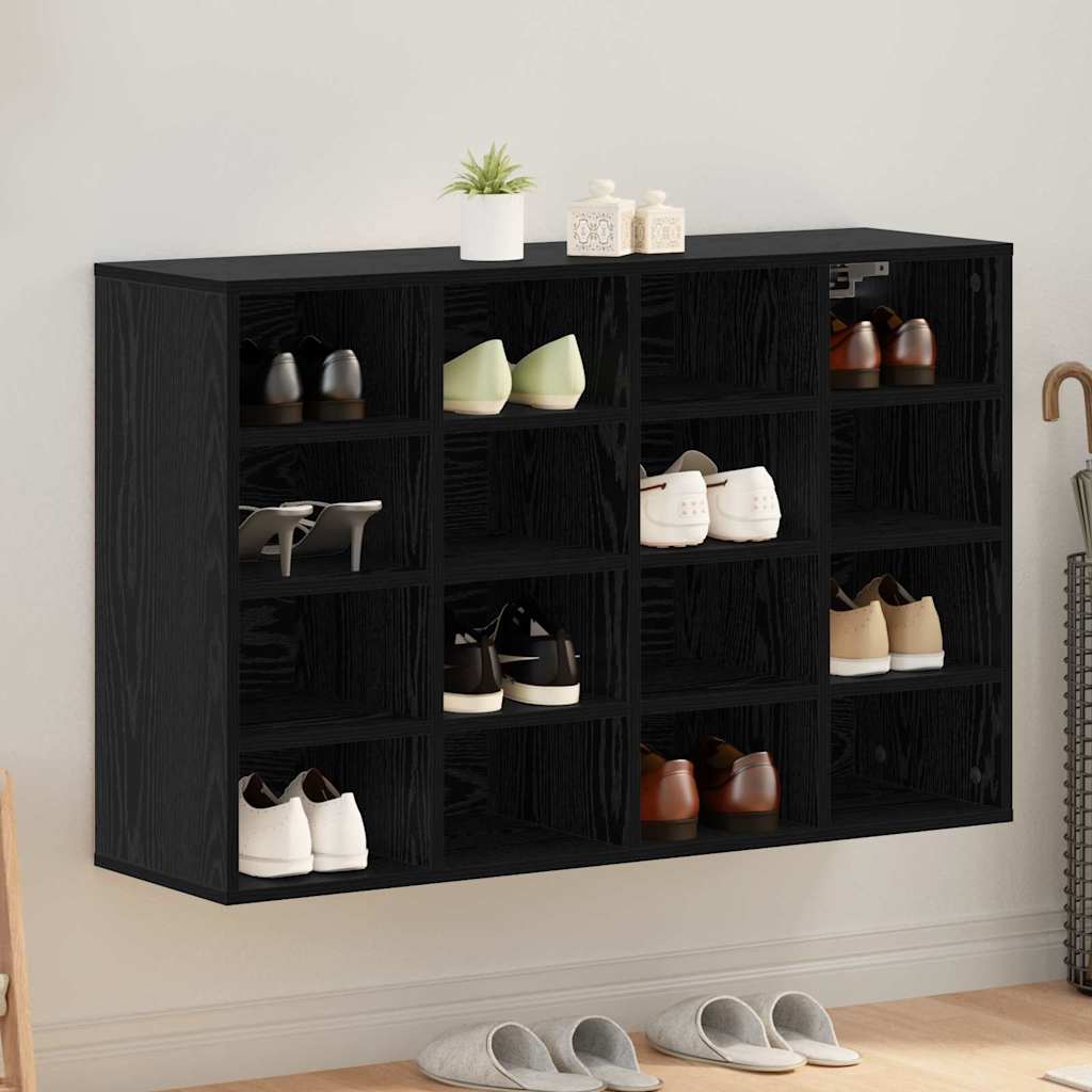 Shoe Cabinet Black Oak 103 x 30 x 67 cm Engineered Wood