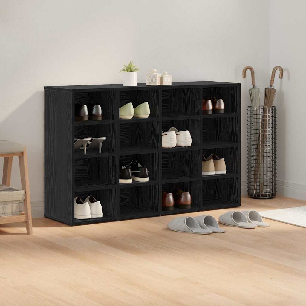 Shoe Cabinet Black Oak 103 x 30 x 67 cm Engineered Wood