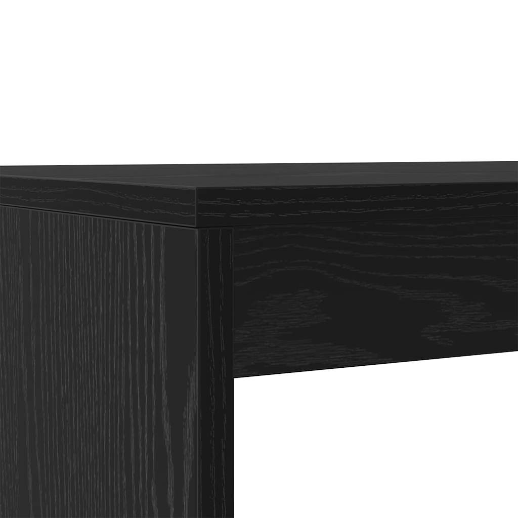 Dining Set 2 pcs Black oak Engineered Wood