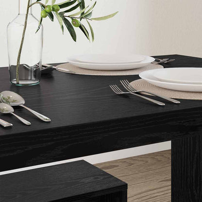 Dining Set 2 pcs Black oak Engineered Wood