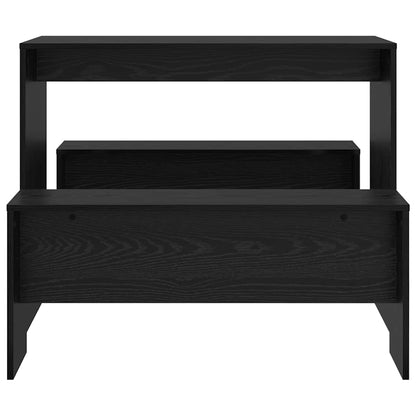 Dining Set 2 pcs Black oak Engineered Wood